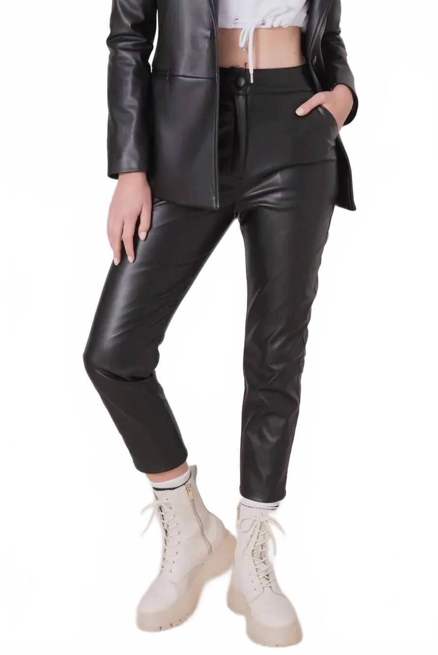 NEW BSL high waist straight faux leather pants in black